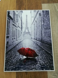 Картина 30*40 Эйфелева башня красный зонт постер Y6-2386 I.K