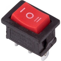 Выключатель клавишный 250V 15А (3с) ON-OFF красный  с подсветкой REXANT