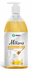 Жидкое крем-мыло с дозатором "Milana" 1л (молоко и мед)