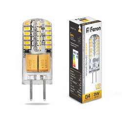 Лампа светодиодная Feron LB-422 8G4 3W 2700K 230Lm 12V капсула силикон