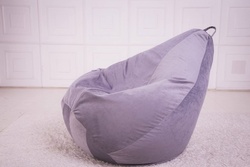 Кресло - мешок Велюр Серый  ХXXL (135*95 см)