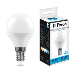 Лампа светодиодная Feron LB-550 Е14 9W 6400К шар