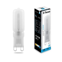 Лампа светодиодная Feron LB-431 G9 7W 6400K 560Lm 230V капсула 16*60