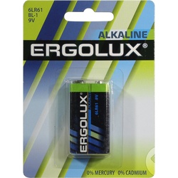 Элемент питания 6LR61 Alkaline BL-1 9В Ergolux