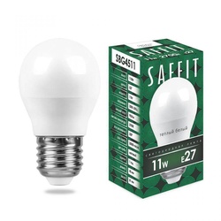 Лампа светодиодная Saffit SBG4511 11W 6400K 230V E27 G45 шар