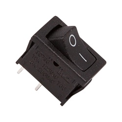 Выключатель клавишный mini 250V 6А (2с) ON-OFF черный REXANT (RWB-201. SC-768)