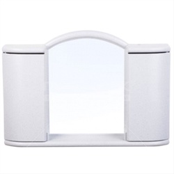 Шкаф пластиковый зеркальный Арго АС11904 белый мрамор Berossi