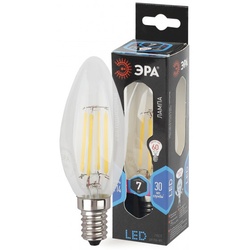 Лампа светодиодная ЭРА F-LED B35-7w-840-E14 свеча проз. х/бел, 560 lm