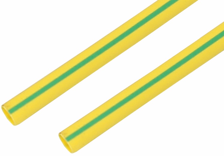 Термоусаживаемая трубка 25,0/12,5 мм 1 м желто-зеленая REXANT (Изображение 1)