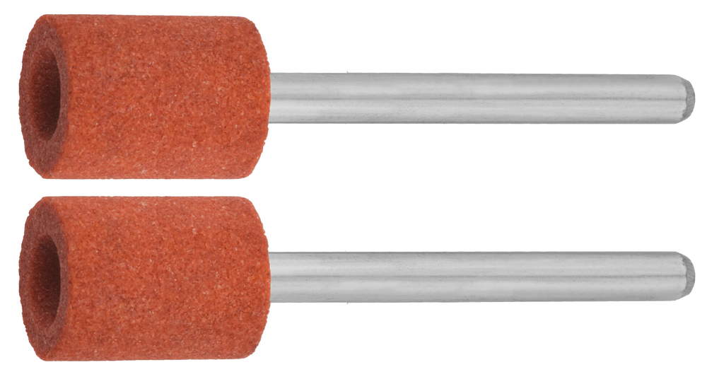 Цилиндр ЗУБР абразивный шлифовальный на шпильке, P 120, d 9,5x12,7х3,2 мм, L 45мм, 2шт (Изображение 1)