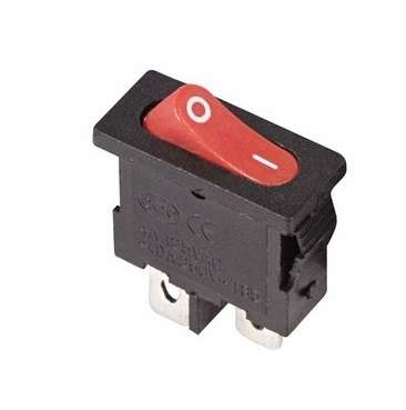 Выключатель клавишный mini 250V 6А (2с) ON-OFF красный REXANT (Изображение 1)