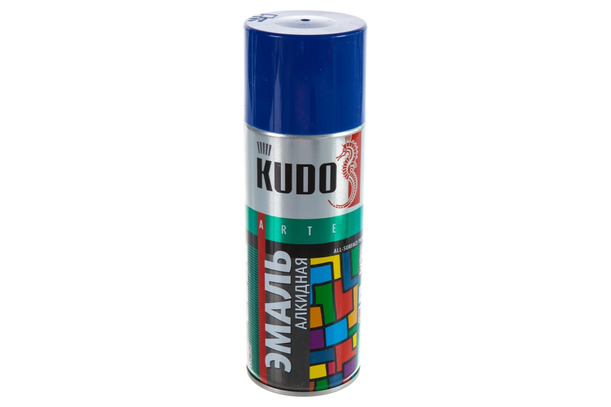Краска аэрозоль KUDO KU-1011 универсальная синяя 520мл (Изображение 1)