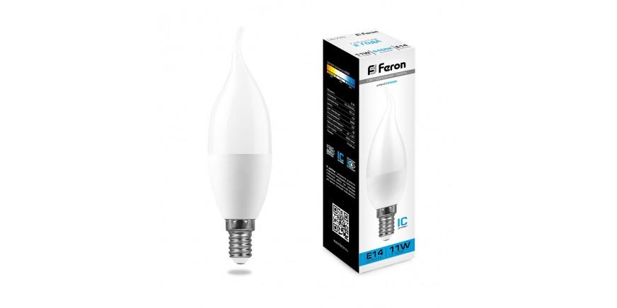 Лампа светодиодная Feron LB-770 E14 11W 6400K 955Lm 230V свеча (Изображение 1)
