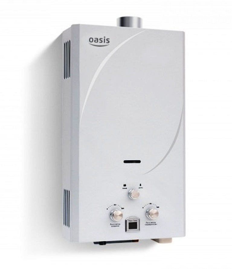 Газовый проточный водонагреватель OASIS TUR 24-А1 белая 12 л/мин (Изображение 1)