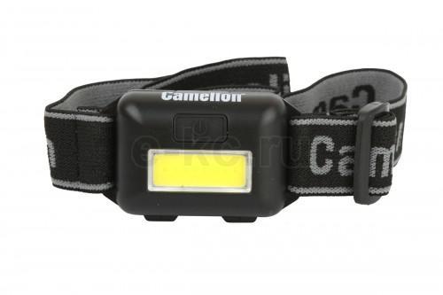 Фонарь налобный Camelion LED5355 1Вт COB LED, 3 реж, 3XAAA, пласт, блист) (Изображение 1)