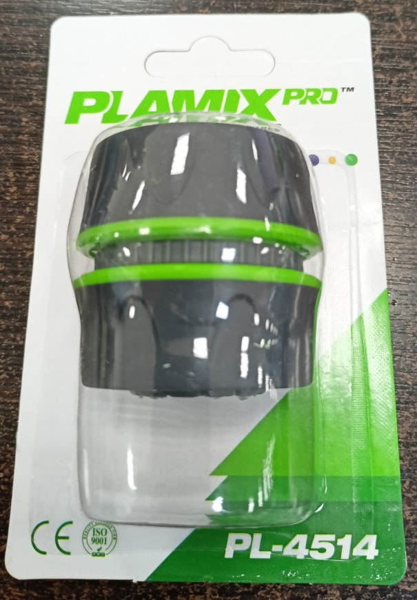 PLAMIX PRO PL-4514 Муфта для шланга ремонтная, 3/4" (ABS+TPR, блистер) (240/24 шт) (Изображение 1)