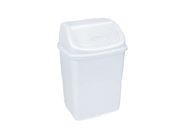 Контейнер для мусора  5л Sympaty квадр подвесн/крыш белый 09401 (Изображение 1)