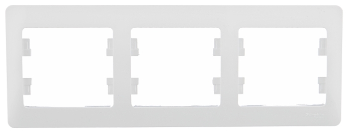 Рамка Glossa 3-м горизонтальная белый Schneider-Electric (Изображение 1)
