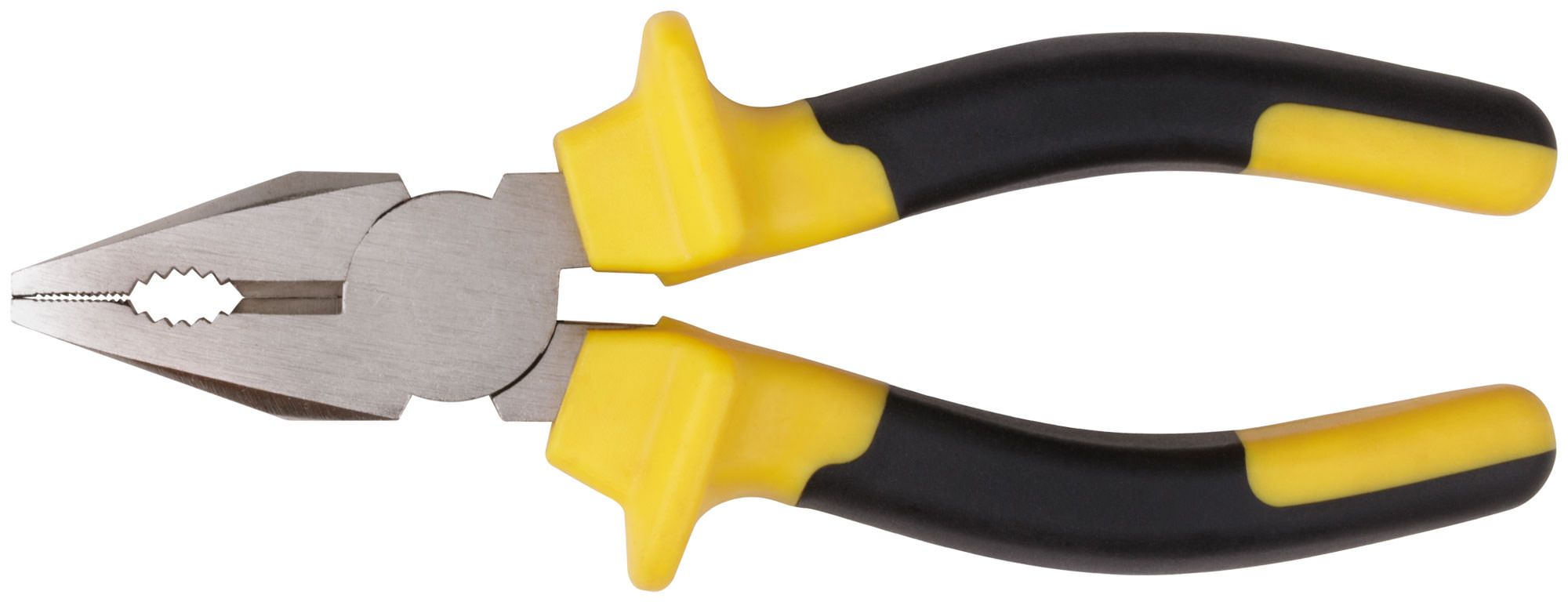 Плоскогубцы комбинированные "Старт" черно-желтые прорезиненные ручки, хром-никелевое покрытие 180 мм (Изображение 1)