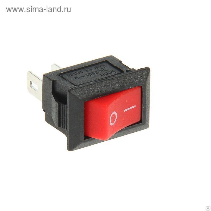 Выключатель клавишный 250V 3А (2с) ON-OFF красный  Micro REXANT (Изображение 2)