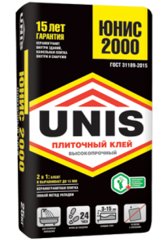 Клей плит. ЮНИС 2000 (25 кг) г. Жуковский (Изображение 1)