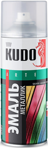 Краска аэрозоль KUDO KU-1026 универсальная серебро 520мл (Изображение 1)