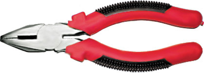 Плоскогубцы комбинированные "Стандарт" красно-черные пластиковые ручки, полированная сталь 200 мм (Изображение 1)