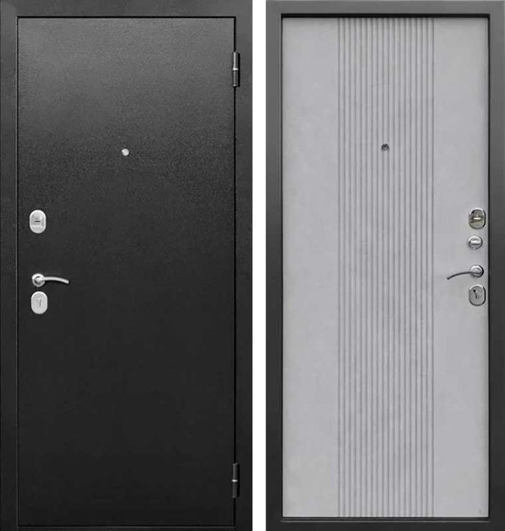 Дверь мет. Nova Серебро Бетон снежный (960мм) левая (Изображение 1)
