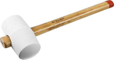 Киянка ЗУБР "МАСТЕР" резиновая белая, с деревянной рукояткой, 0,9кг 20511-900_z01 (Изображение 1)