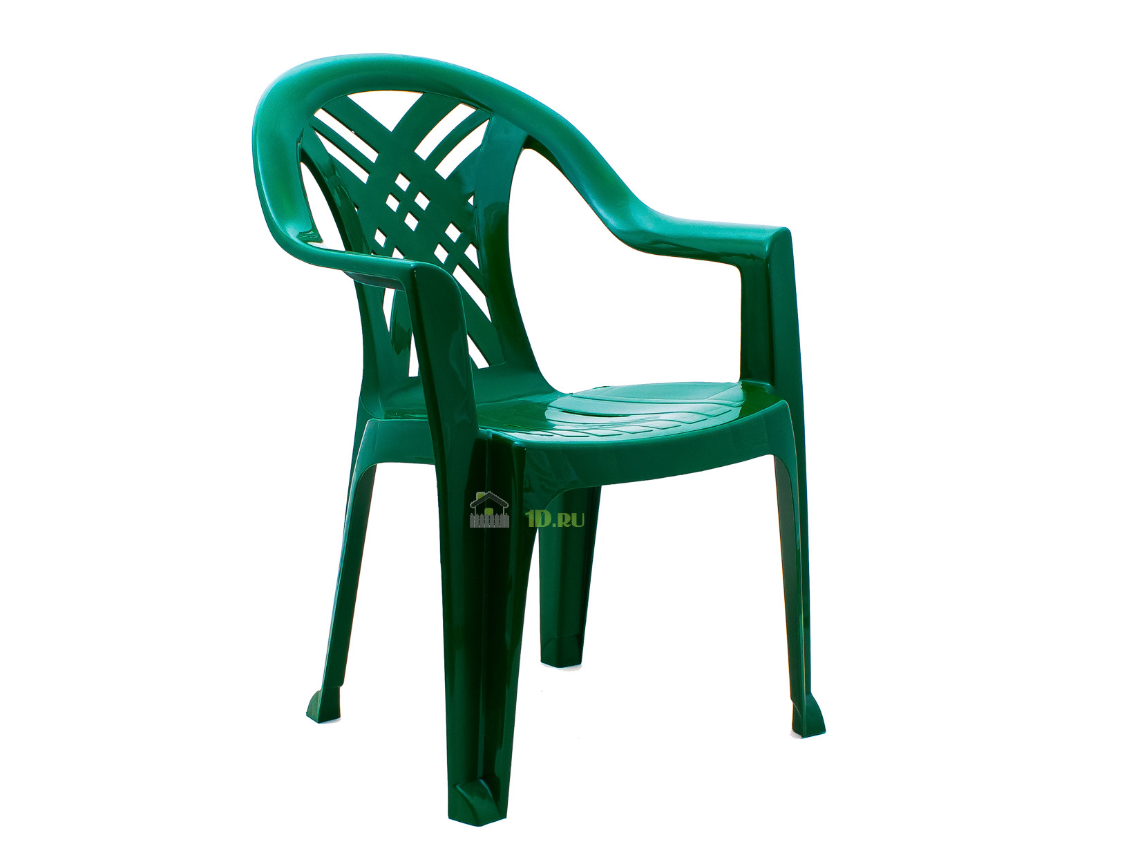 Кресло пластмассовое зеленое (660х600х840мм) (Изображение 1)