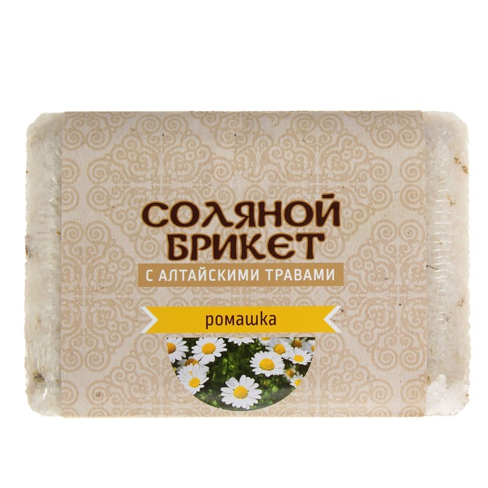 Соляной брикет  "Соляная баня" с Алтайскими травами Ромашка  вес 1,35 (Изображение 1)