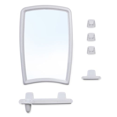 Набор для ванной Беросси 41 (7 предметов фигурное зеркало) мраморный (Изображение 1)