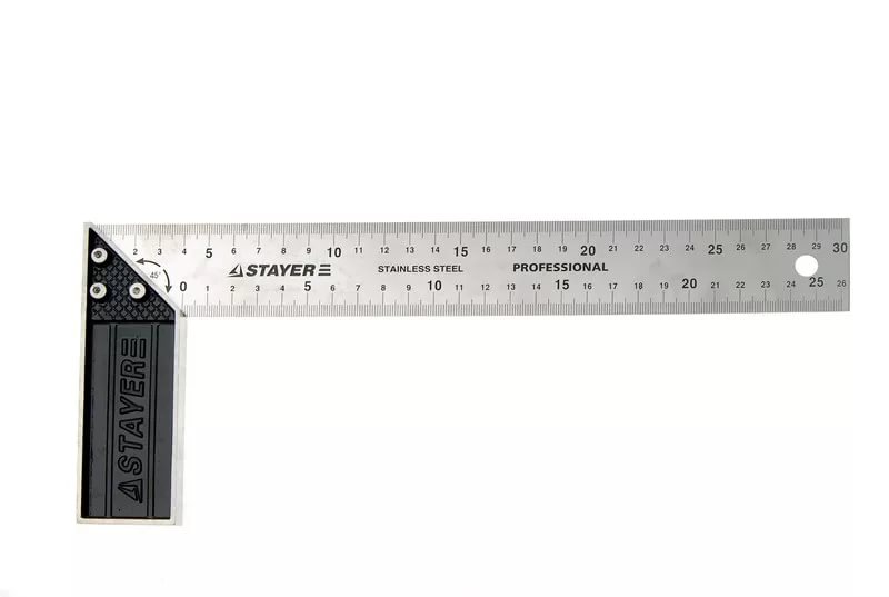 Угольник STAYER "PROFI" столярный, гравированная шкала, нержавеющее полотно 37мм, 300мм 3431-30_z01 (Изображение 1)