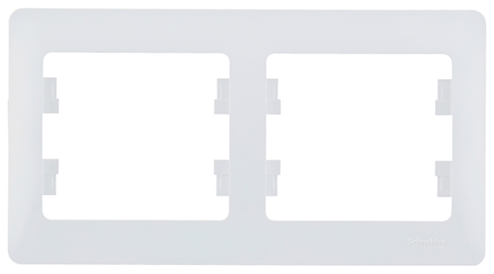 Рамка Glossa 2-м горизонтальная белый Schneider-Electric (Изображение 1)