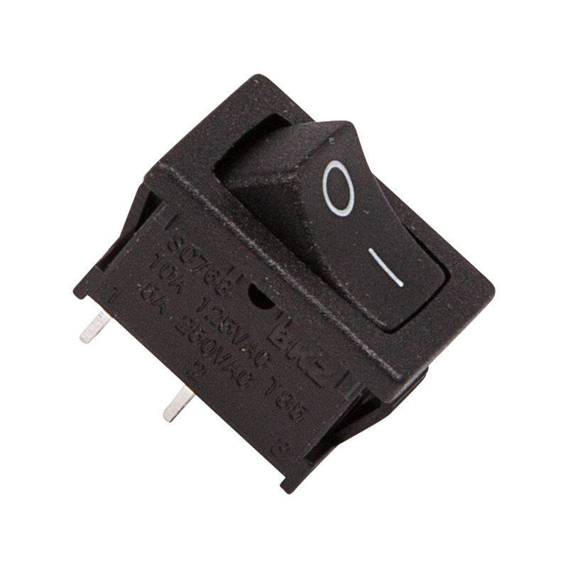 Выключатель клавишный mini 250V 6А (2с) ON-OFF черный REXANT (RWB-201. SC-768) (Изображение 1)