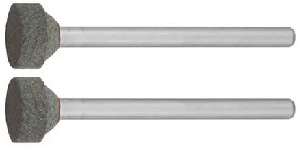 Круг ЗУБР абразивный шлифовальный из карбида кремния на шпильке, P 120, d 10,0x3,2мм, L 45мм, 2шт (Изображение 1)