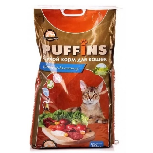 Корм для кошек сухой (10 кг) печень по-домашнему ПУФФИНС (Изображение 1)