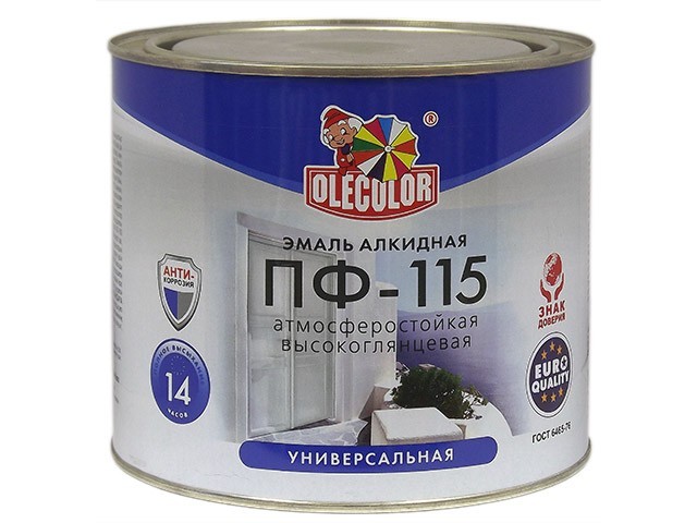 Эмаль OLECOLOR ПФ-115 красная 1,8кг (Изображение 1)
