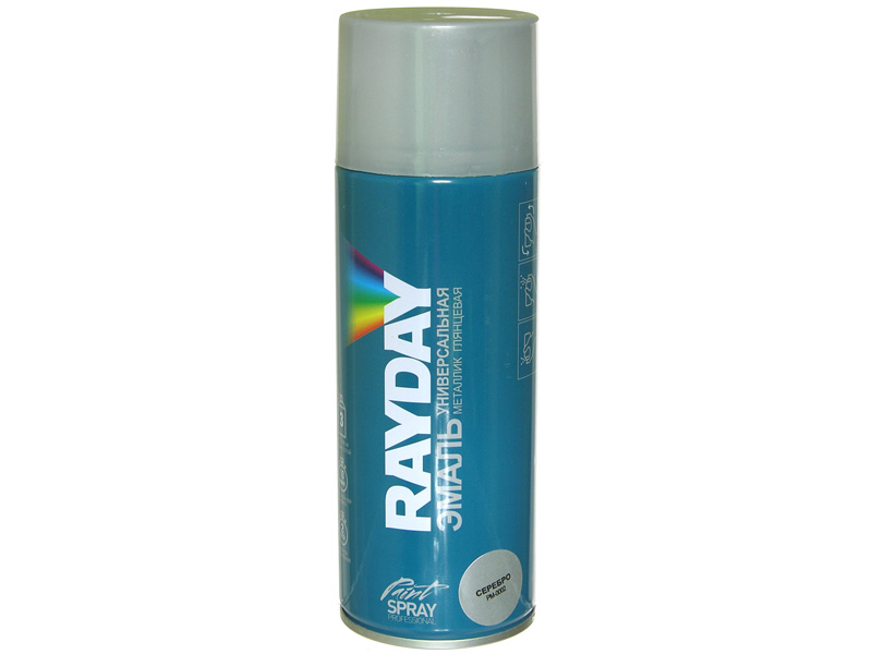 Краска аэрозоль RAYDAY RD-018 металлик серебро 520 мл (Изображение 1)