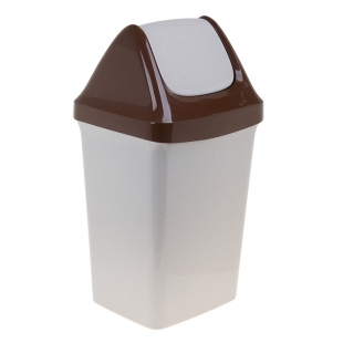Контейнер для мусора пластмассовый 8л мрамор  Idea, М2481 (Изображение 1)