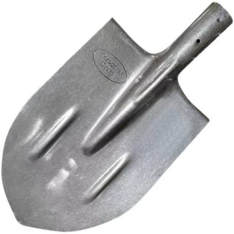 Лопата штыковая без черенка, стальная 2 мм с ребром жесткости, острая (Союз) (Изображение 1)