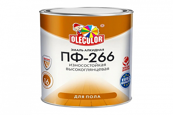 Эмаль OLECOLOR ПФ-266 Красно-коричн 1,9кг (Изображение 1)