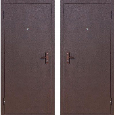 Дверь мет. 4,5 см Прораб 1  металл/металл, антик медь  (960мм) левая (ППС) (Изображение 1)