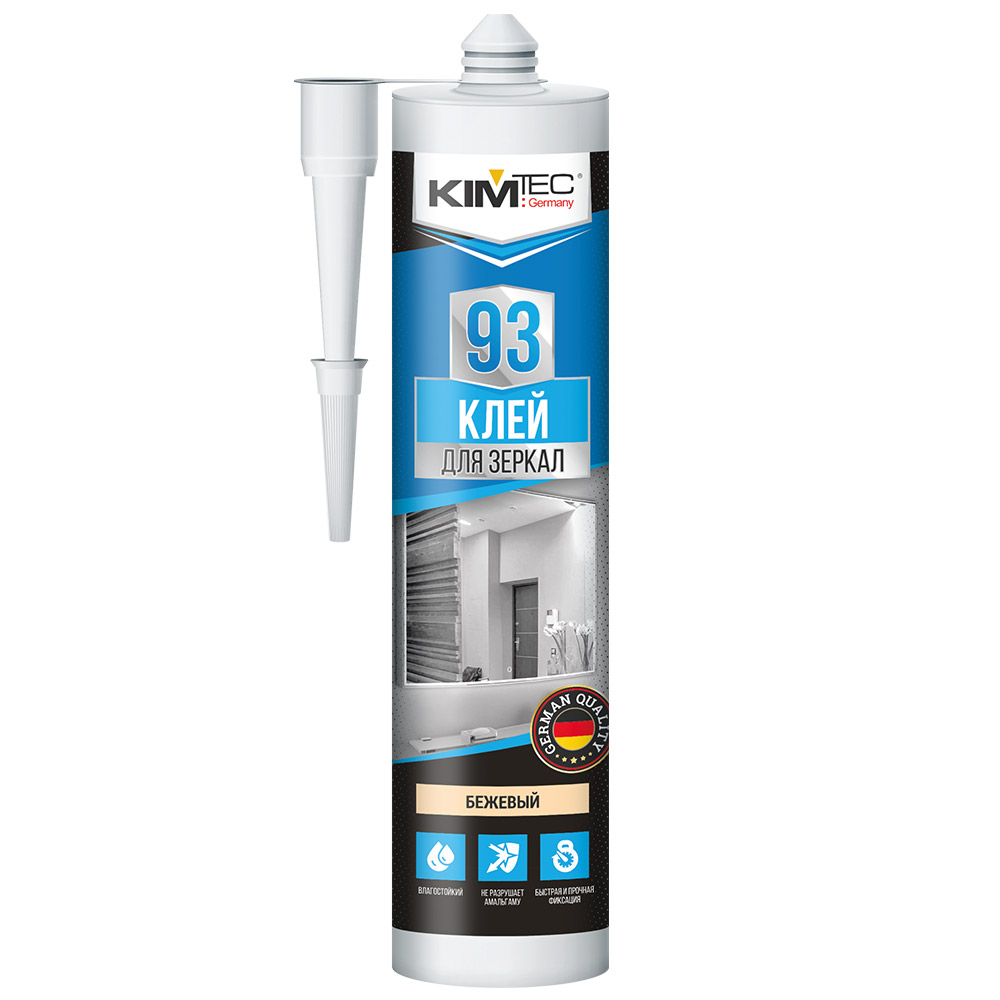 Клей для зеркал KIM TEC 93, бежевый 280 ml (Изображение 1)