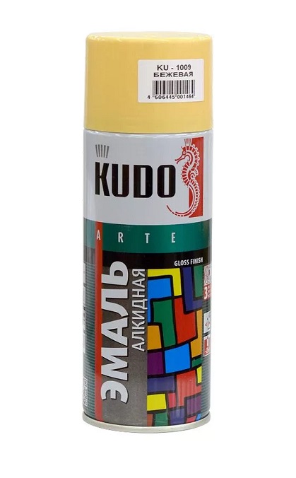 Краска аэрозоль KUDO универсальная бежевая 520мл (Изображение 1)