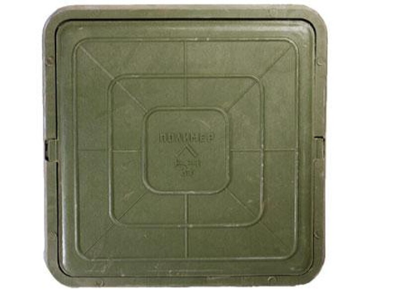 картинка Люк полимерный квадратный (нагр 3т) зеленый 68/58 от магазина Евродом