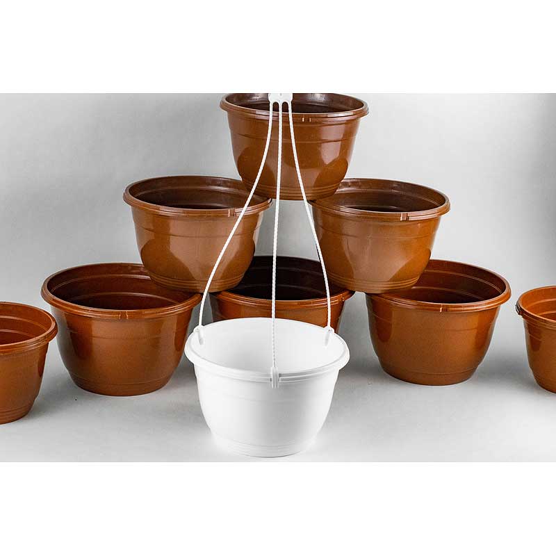 картинка Кашпо подвесное твердое 5л белый Амина от магазина Евродом