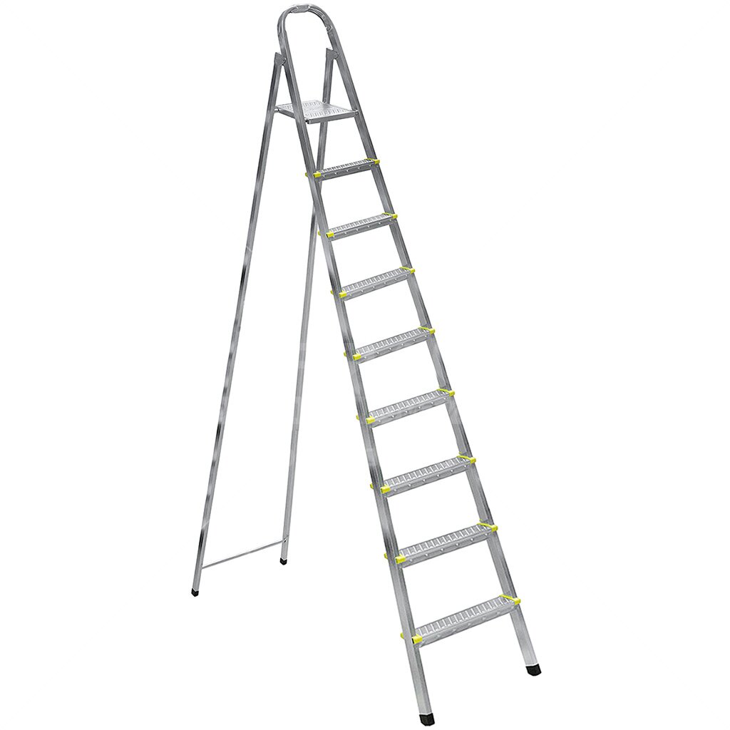 картинка Стремянка 9 ступеней металл 1,97м, до 150кг SLK ЛС1009 от магазина Евродом