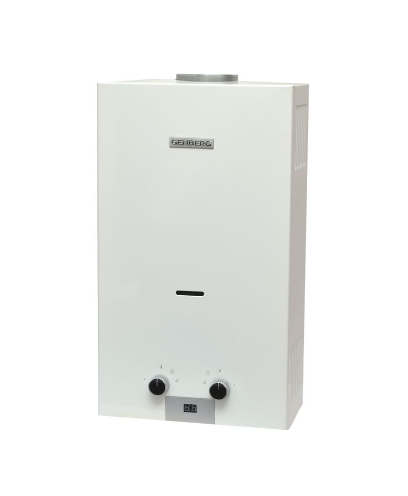 картинка Газовый проточный водонагреватель GENBERG 110.01 ECO 10л Белый от магазина Евродом