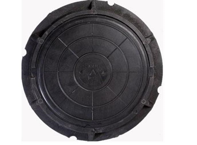 картинка Люк полимерный круглый (нагрузка 3т) черный 76/58 от магазина Евродом